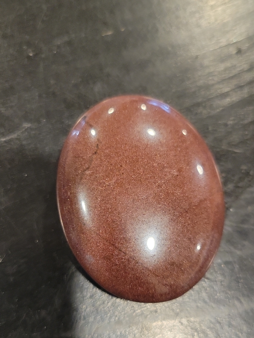 Polished Palm Stone Strawberry Quartz